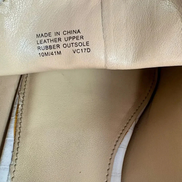 Michael Kors Natasha Embossed Leather Slides Creamy 10M Minimalist Old Money - Picture 8 of 8